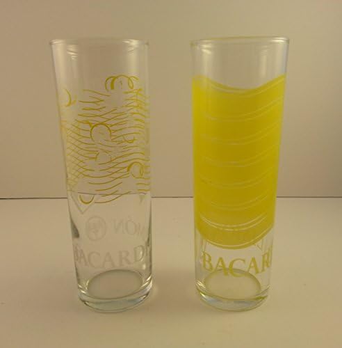 Bacardi Limon Tall Drinking Glasses ~ Set of 2