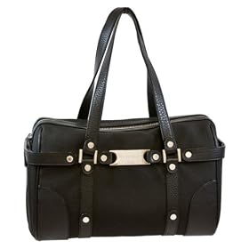 Bvlgari Ellen Black Fabric And Leather Handbag 24628