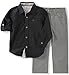 Calvin Klein Boys' Shirt and Twill Pants Set -Solid Shirt