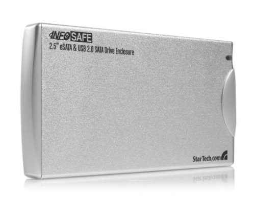 StarTech.com 2.5-Inch eSATA USB External Hard Drive Enclosure for SATA HDD - SAT2510U2E (Silver)