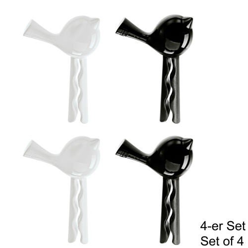 Koziol 5313011 Bag Clips, Solid Black and White, Set of 4