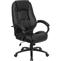 Black Leather High Back Office Chair - GO-710-BK-GG