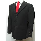 New Men's Three Button Single Breasted Black Dress Suit