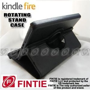FINTIE(TM) Black 360° Rotating PU Leather Case Cover w/ Swivel Stand for Amazon Kindle Fire 7″ Tablet
