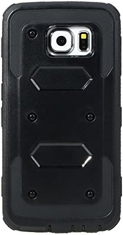 Dual Layer Protective Hybird Armor Case Shock Absorption Protection for Samsung Galaxy S6 Edge (Black)