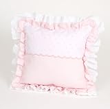 Glenna Jean Paige Pillow - Pink with Dot Overlay & Ruffle