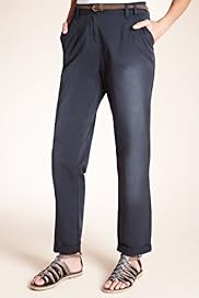 Indigo Collection Pure Cotton 2 Button Chinos with Belt