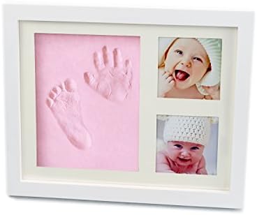Colourful Life Baby Handprint and Footprint Clay and Wood Picture Frame Kit, White