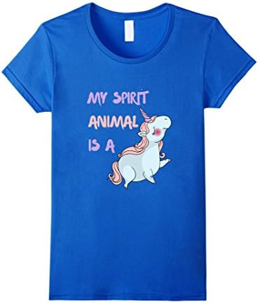 Women's My Spirit Animal Is A Unicorn - Fairy Tale Princess T-Shirt Large Royal Blue