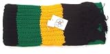 Black Yellow and Green Rasta Reggae Jamaica Knit Scarf Multi Color