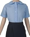 French Toast Short Sleeve Peter Pan Blouse (Sizes 7-20) - blue, 14