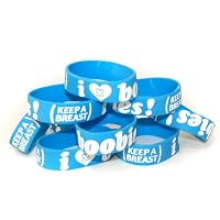 View ratings for Keep-A-Breast 1 Inch I Love Boobies Bracelet Blue/White