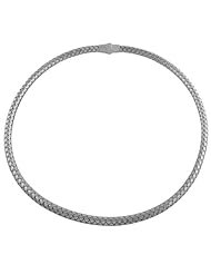 Sterling Silver 16 inch Polished Finish Basket Weave Chain Necklace