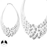 SG Paris Necklace 40cm+Ext White Blanc Necklace Necklace Plastic Summer Women Fantasy Pearl Fashion Jewelry / Hair Accessories Ball