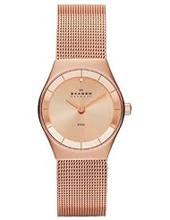 Skagen #SKW2046 Womens Klassik 2-Hand Rose Gold Tone Stainless Steel Mesh Band Watch