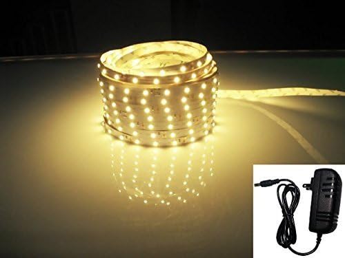 LED2020 LD-SP-WW-WR-SET Plug-N-Play Waterproof Warm White 3000K LED Flexible Light Strip with Power Supply Included, 16.4-Feet by LEDepot LLC