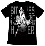 HUSTLER T-SHIRTS - HUSTLER SHIRTS - LOVE HATE - BITCHES AINT SHIT BUT HOES AND TRICKS SHIRTS - HUSTLER PINUP GIRL SHIRTS - HUSTLER FASHION TEES AND HUSTLER SHIRTS FOR MEN