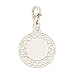 Disc: Filigree Charm with Lobster Clasp, Gold title=