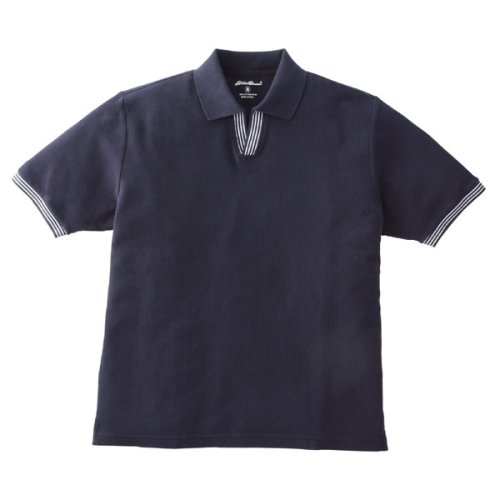 Eddie Bauer(エディー・バウアー) 半袖スプリットネックソリッドポロ