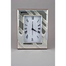 Quartz Alarm Sterling Silver Clock with Sleek Design- Adriana 5 X 6 1 2 Weddings,... by Quartz Alarm Sterling Silver Clock- Kenneth 5 X 6 1/2