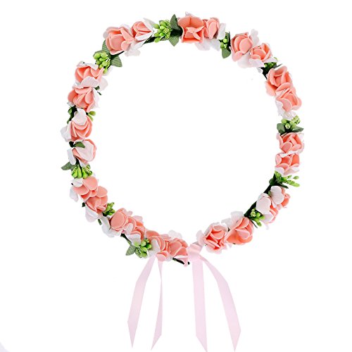 AWAYTR Flower Wreath Headband Floral Crown Garland Halo for Wedding Festivals