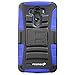 Fosmon STURDY Shock Absorbing Dual Layer Hybrid Holster Cover Kickstand Case for LG G3 - Retail Packaging (Dark Blue)