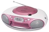 Jensen - Portable Stereo Compact Disc Player with AM/FM Radio - Pink