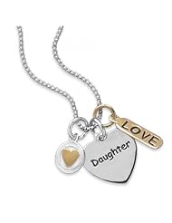 MMA Silver - 16 inch Rhodium Plated Necklace with Hearts and Love Charms