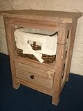 Reclaimed Pallet Wood Rattan Drawer Storage Unit