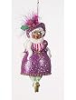 7" Ethnic Diva Lady In Purple Glittered Dress & Hat Christmas Ornament #W7572