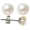 Boucles d'Oreilles Femme Argent fin 925 Perle de Chine 6.0mm