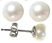Women's Classical 925 Sterling Silver 6.0mm Freshwater Cultured Pearl Stud Earrings