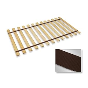 Twin Size Attached Bed Slats - Bunkie Boards (Brown Straps)