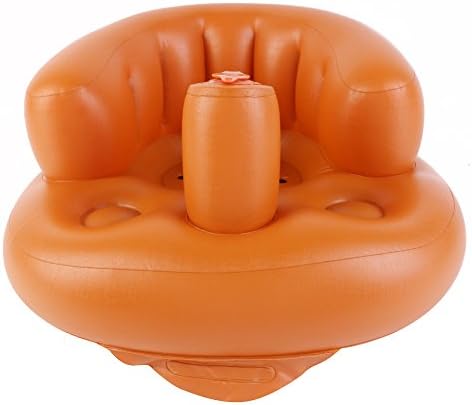NOT HOME Inflatable Easy Care Floor Nursery Chair for 0-3 Years Kids, Portable Assistant Sofa Seat for Bathing and Dinning (Gold)