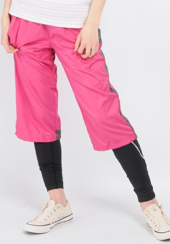 (コンバース)CONVERSE パンツ レディース/スパッツ 付き ダイヤリップ クロップ丈 配色パンツ