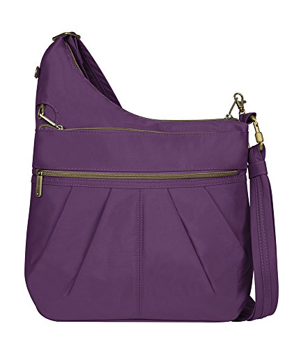 Travelon Anti-Theft Signature 3 Compartment Crossbody, Purple, One Size