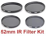 52MM Infrared Camera Lens Filter Kit - 720 + 760 + 850 + 950nm - for Kodak, ....