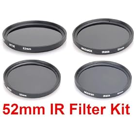 NEEWER® 52MM Infrared IR Filter Kit - IR720 + IR760 + IR850 + IR950 - for Canon, Nikon, Pentax, JVC + ANY Camera with a 52MM Filter Thread!