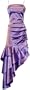 Ruched Ruffle Satin Prom Gown Holiday Party Cocktail Dress Bridesmaid