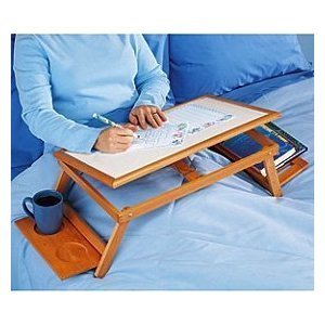 MULTI-FUNCTIONAL LAPTOP & READING BAMBOO STAND / LAP DESK / BREAKFAST BAMBOO BED TRAY, ALL NATURAL AND ENVIRONMENTAL FRIENDLY BAMBOO WOOD LAPTOP STAND AND TRAY, LAPTOP TABLE FOR BED OR COUCH