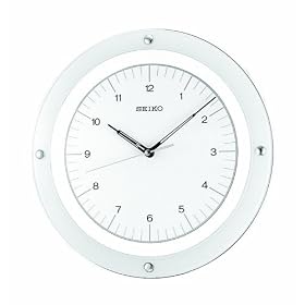 Seiko Wall Quiet Sweep Second Hand Clock Curved Glass Crystal Black Dial #QXA314WL