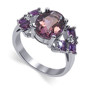 Adorable Ring with Sterling Silver and dazzling Amethyst Gemstone