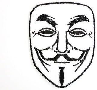V For Vendetta Anonymous Guy Fawkes Mask Iron On Emroidered PatchApprox: 3.2"8.3cm x Approx: 2.5"/6.5cm By HJR Shop