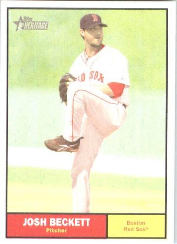 2010 Topps Heritage Baseball Card # 69 Josh Beckett - Boston Red Sox - Mint Condition - MLB Trading Card Shipped In Protective ScrewDown Display Case!