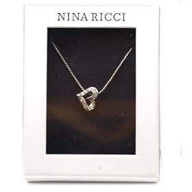 Pendentif NINA RICCI en Argent Plaqu� en Forme de Petit Coeur sur une Cha�ne Extensible dans une Bo�te de Marque