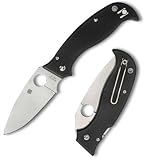 Spyderco Superleaf Black G-10 PlainEdge Knife