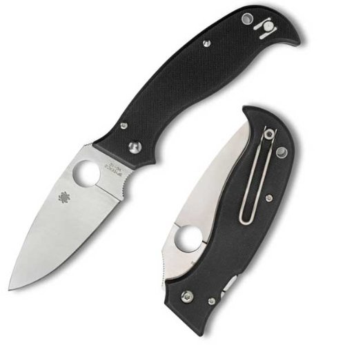 Spyderco Superleaf Black G-10 PlainEdge Knife Spyderco Superleaf Black G-10 PlainEdge Knife Hunting Knives