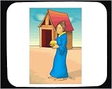 Decorated Mouse Pad with dwelling, gown, woman, standing, Asia, Japan, kimono, 