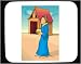 Decorated Mouse Pad with dwelling, gown, woman, standing, Asia, Japan, kimono, 