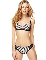 Limited Collection Chevron Striped Push-Up Balcony A-DD Bra